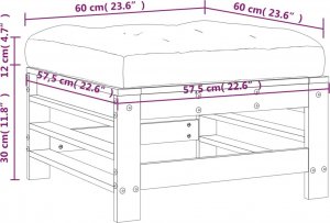 vidaXL Podnóżek ogrodowy z poduszką 9