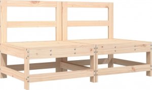 vidaXL vidaXL Siedziska środkowe z poduszkami, 2 szt., lite drewno sosnowe 3