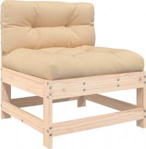 vidaXL vidaXL Siedziska środkowe z poduszkami, 2 szt., lite drewno sosnowe 4
