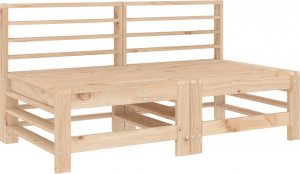 vidaXL vidaXL Siedziska środkowe z poduszkami, 2 szt., lite drewno sosnowe 3