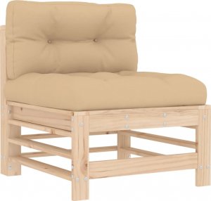vidaXL vidaXL Siedziska środkowe z poduszkami, 2 szt., lite drewno sosnowe 4