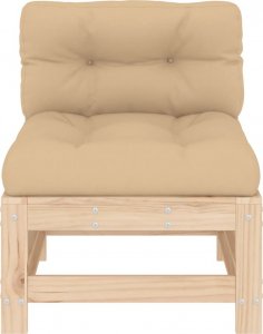 vidaXL vidaXL Siedziska środkowe z poduszkami, 2 szt., lite drewno sosnowe 5