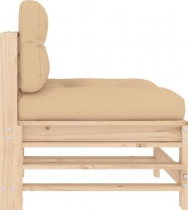 vidaXL vidaXL Siedziska środkowe z poduszkami, 2 szt., lite drewno sosnowe 6