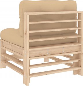 vidaXL vidaXL Siedziska środkowe z poduszkami, 2 szt., lite drewno sosnowe 7