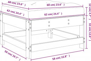 vidaXL Podnóżek ogrodowy z poduszką 9
