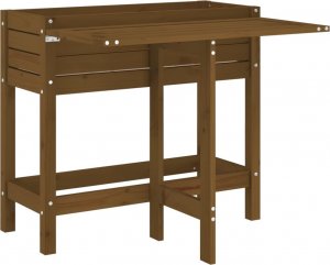 vidaXL Donica ogrodowa ze składanym blatem, miodowa, drewno sosnowe 2