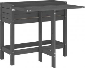 vidaXL Donica ogrodowa ze składanym blatem, szara, lite drewno sosnowe 2