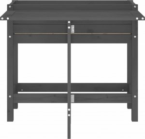 vidaXL Donica ogrodowa ze składanym blatem, szara, lite drewno sosnowe 4