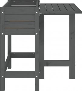 vidaXL Donica ogrodowa ze składanym blatem, szara, lite drewno sosnowe 5