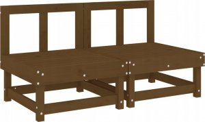 vidaXL Siedziska środkowe z poduszkami, 2 szt., miodowe, lita sosna 3