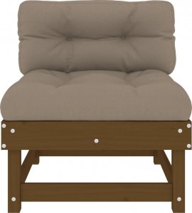 vidaXL Siedziska środkowe z poduszkami, 2 szt., miodowe, lita sosna 5