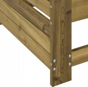 vidaXL Siedzisko ogrodowe z podłokietnikiem i stolikiem, impregnowane 8