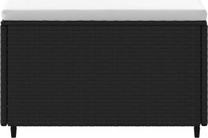 vidaXL Podnóżki ogrodowe z poduszkami, 2 szt., czarne, polirattan 4