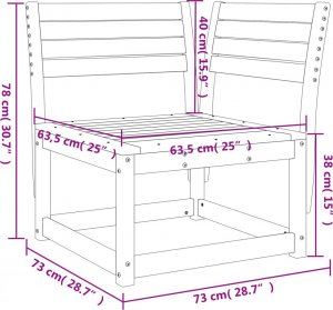 vidaXL Narożne siedzisko ogrodowe, 73x73x78 cm, impregnowana sosna 8