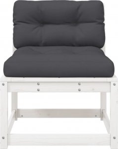 vidaXL Podnóżki ogrodowe z poduszkami, 2 szt., białe, drewno sosnowe 6