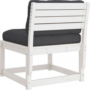 vidaXL Podnóżki ogrodowe z poduszkami, 2 szt., białe, drewno sosnowe 8