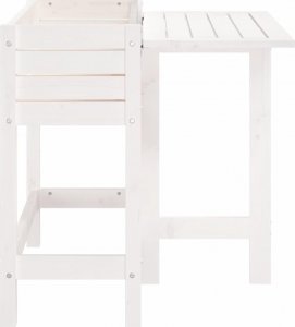 vidaXL Donica ogrodowa ze składanym blatem, biała, lite drewno sosnowe 5