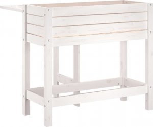 vidaXL Donica ogrodowa ze składanym blatem, biała, lite drewno sosnowe 6