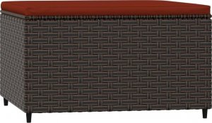 vidaXL Podnóżki ogrodowe z poduszkami, 2 szt., brązowe, polirattan 6