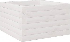 vidaXL vidaXL Donica ogrodowa, biała, 40x40x23 cm, lite drewno sosnowe 7