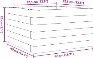 vidaXL vidaXL Donica ogrodowa, biała, 40x40x23 cm, lite drewno sosnowe 10