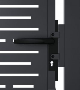 vidaXL Furtka ogrodowa, antracytowa, 105x205 cm, stal, w prostokąty 5