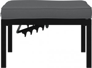 vidaXL vidaXL Stołek ogrodowy z poduszką, czarny, aluminium 3