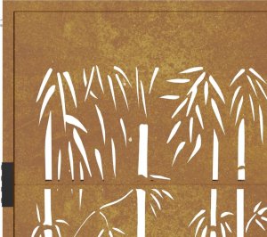 vidaXL vidaXL Furtka ogrodowa, 105x130 cm, stal kortenowska, motyw bambusa 8