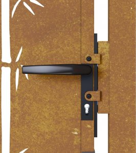 vidaXL vidaXL Furtka ogrodowa, 105x130 cm, stal kortenowska, motyw bambusa 9