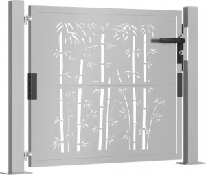 vidaXL vidaXL Furtka ogrodowa, 105x80 cm, stal kortenowska, motyw bambusa 3