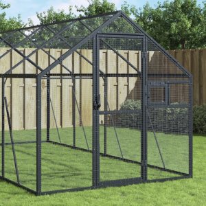 vidaXL vidaXL Woliera, antracytowa, 1,79x4x1,85 m, aluminium 1