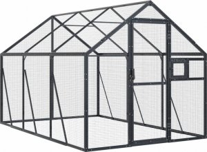 vidaXL vidaXL Woliera, antracytowa, 1,79x3x1,85 m, aluminium 2