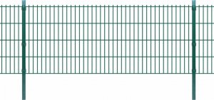 vidaXL vidaXL Słupki ogrodzeniowe 20 szt, zielone, 130 cm, stal galwanizowana 2