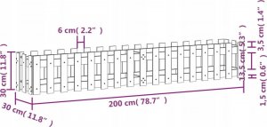vidaXL 200x30x30 cm impregnowana sosna 9