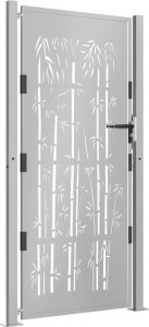 vidaXL Furtka ogrodowa, 105x205 cm, stal kortenowska, motyw bambusa 3