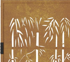 vidaXL Furtka ogrodowa, 105x205 cm, stal kortenowska, motyw bambusa 8