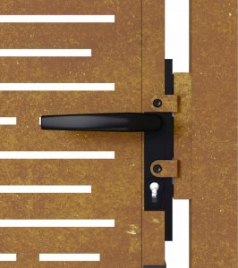 vidaXL Furtka ogrodowa, 105x155 cm, stal kortenowska, motyw prostokąty 9