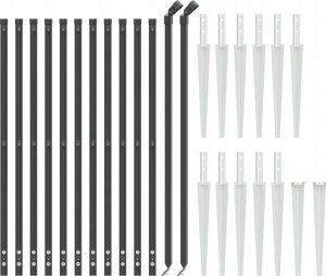 vidaXL Ogrodzenie z siatki, z kotwami, antracytowe, 0,8x25 m 3