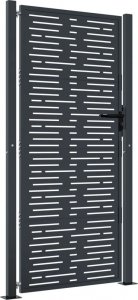 vidaXL Furtka ogrodowa, antracytowa, 105x180 cm, stal, w prostokąty 2