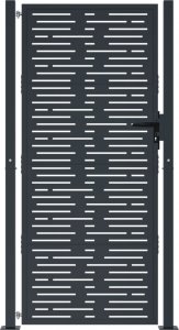 vidaXL Furtka ogrodowa, antracytowa, 105x180 cm, stal, w prostokąty 3