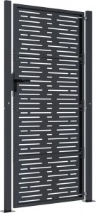 vidaXL Furtka ogrodowa, antracytowa, 105x180 cm, stal, w prostokąty 5