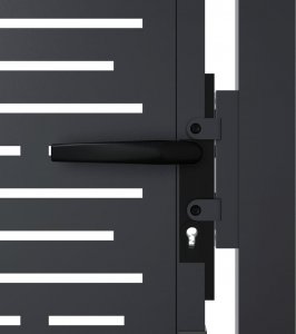 vidaXL Furtka ogrodowa, antracytowa, 105x180 cm, stal, w prostokąty 6