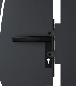 vidaXL Furtka ogrodowa, antracytowa, 105x180 cm, stal, motyw trawy 7