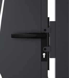 vidaXL Furtka ogrodowa, antracytowa, 105x205 cm, stal, motyw trawy 7