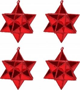 Dekoracja świąteczna Homea Przestrzenne gwiazdki z tworzywa sztucznego, 4 szt., Ø 7,5cm 1