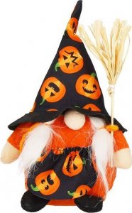 Springos Skrzat 20 cm ozdoba świąteczna krasnal na Halloween gnom pomarańczowo-czarny UNIWERSALNY 2
