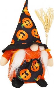 Springos Skrzat 20 cm ozdoba świąteczna krasnal na Halloween gnom pomarańczowo-czarny UNIWERSALNY 3