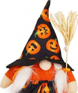 Springos Skrzat 20 cm ozdoba świąteczna krasnal na Halloween gnom pomarańczowo-czarny UNIWERSALNY 4