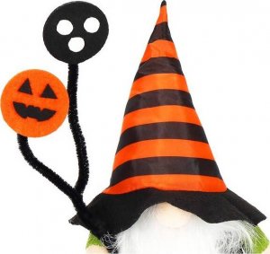 Springos Skrzat 20 cm ozdoba świąteczna krasnal na Halloween gnom z pomarańczowo-czarną czapeczką UNIWERSALNY 3