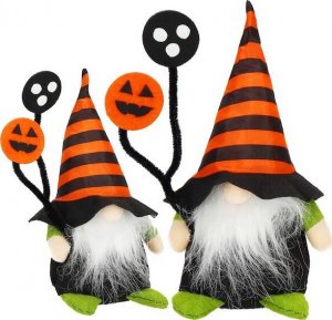 Springos Skrzat 20 cm ozdoba świąteczna krasnal na Halloween gnom z pomarańczowo-czarną czapeczką UNIWERSALNY 5